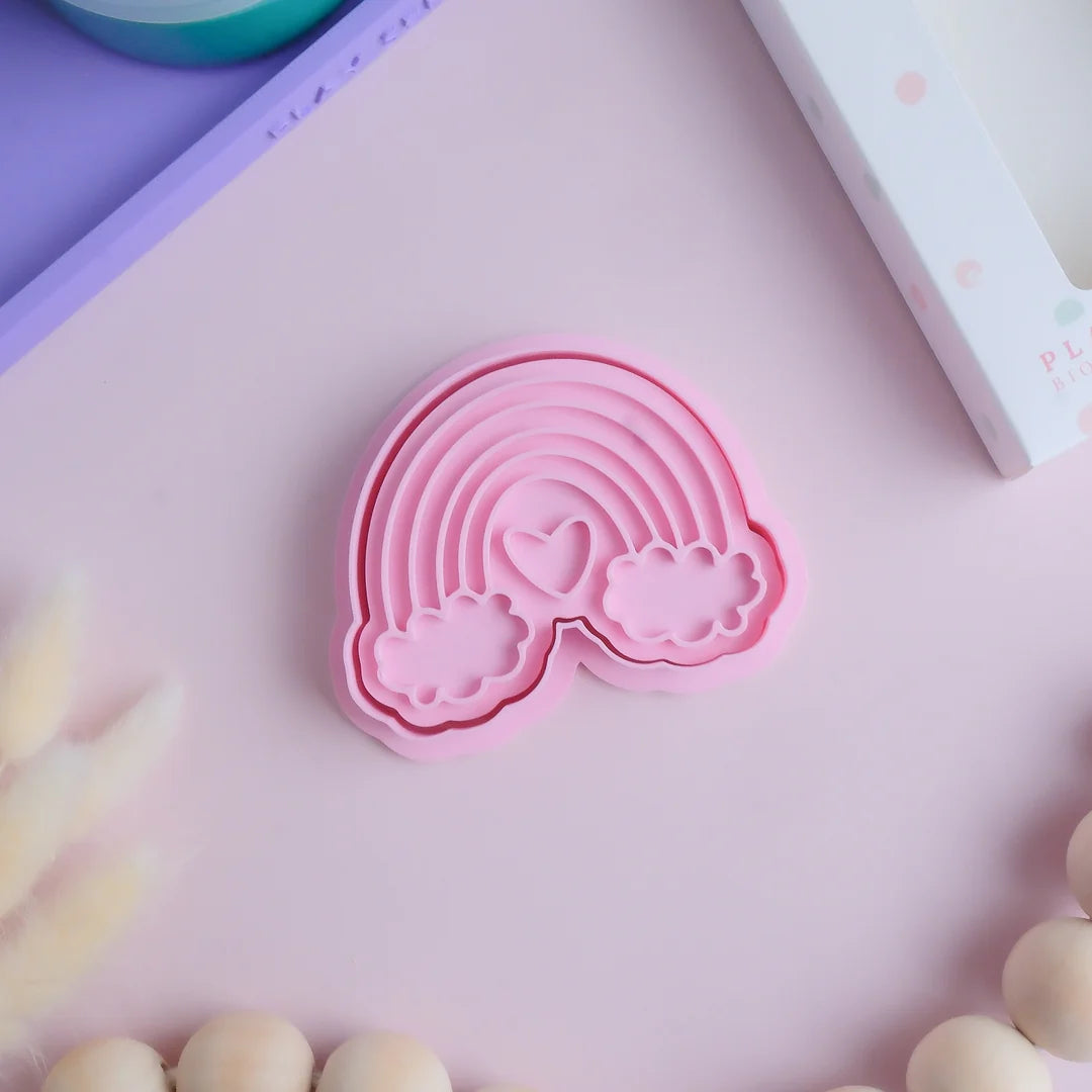 Eco Playdough Stamp | Rainbows | Rainbow with heart