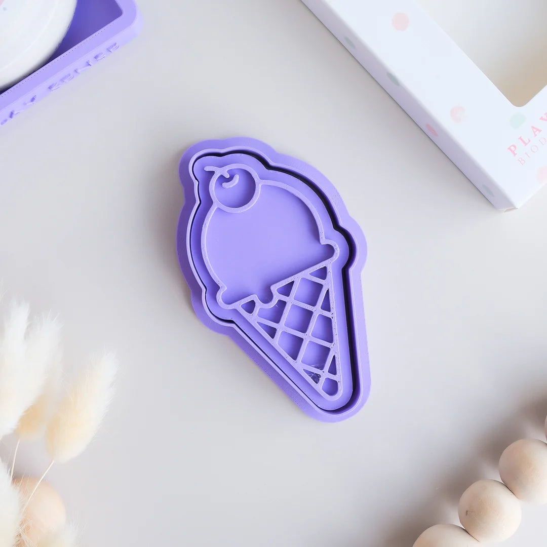 Eco Playdough Stamp | Ice Cream with cherry