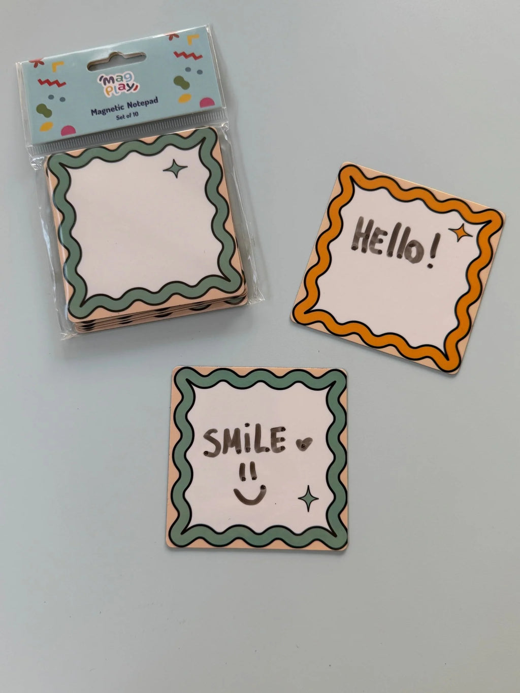 MagPlay Magnetic Sticky Notes | Reusable Write & Wipe (Set of 10)