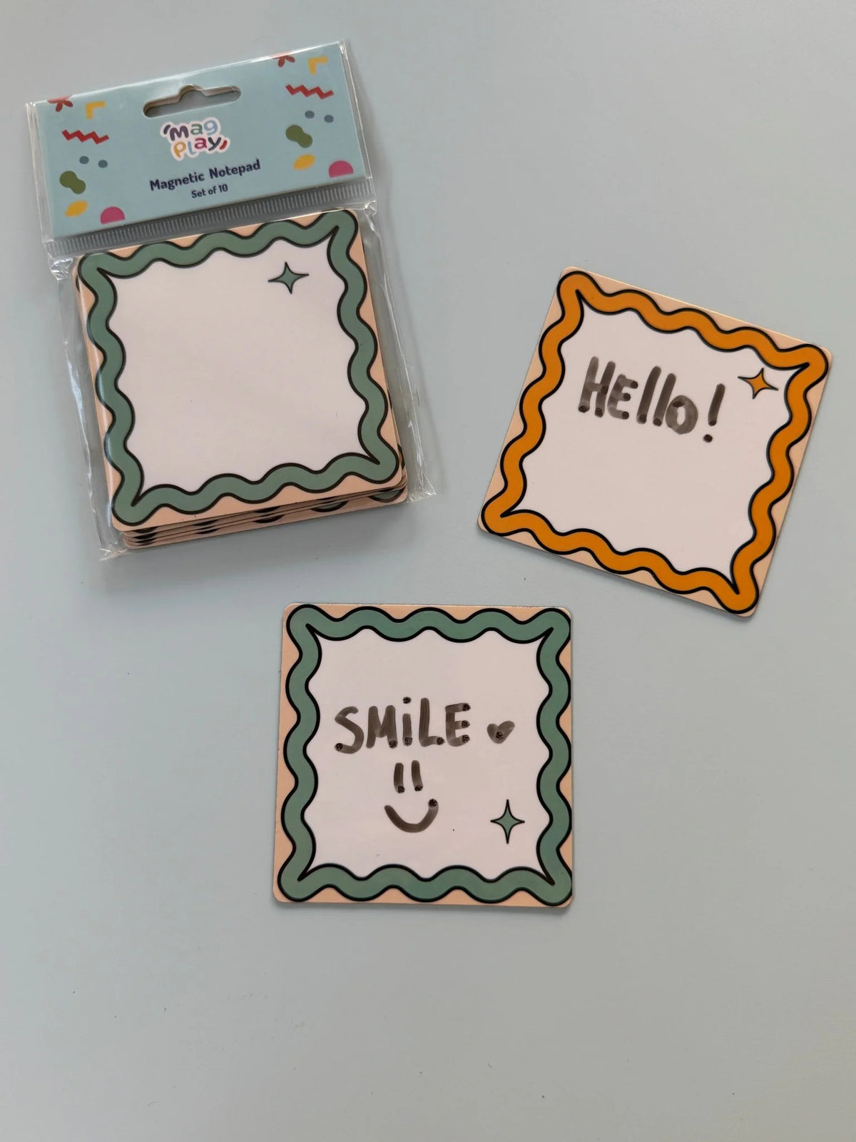 MagPlay Magnetic Sticky Notes | Reusable Write & Wipe (Set of 10)